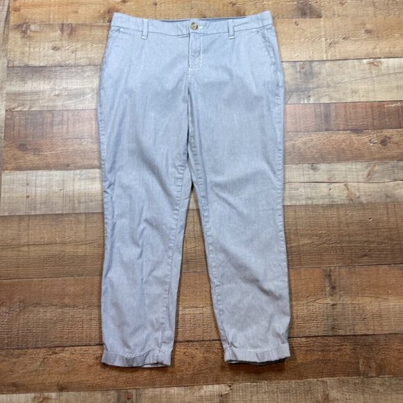 Tommy Hilfiger Blue & White Flat Front Cuffed Pants size 12 - Picture 1 of 4